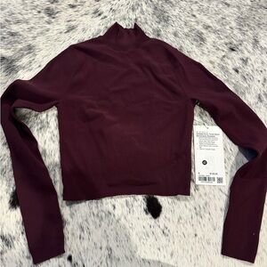 Lululemon Ribbed-Knit Twist-Back Mockneck Sweater